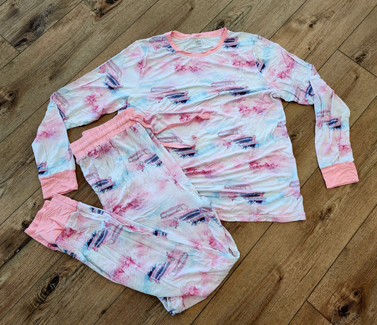 2XL - Pink Cadillac Pajamas with Joggers