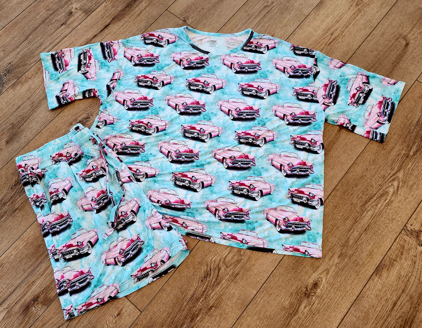 L - TEAL Cadillac Pajamas with Shorts
