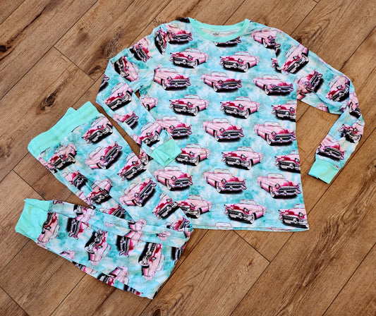 2XL - TEAL Cadillac Pajamas with Joggers