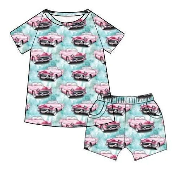 L - TEAL Cadillac Pajamas with Shorts