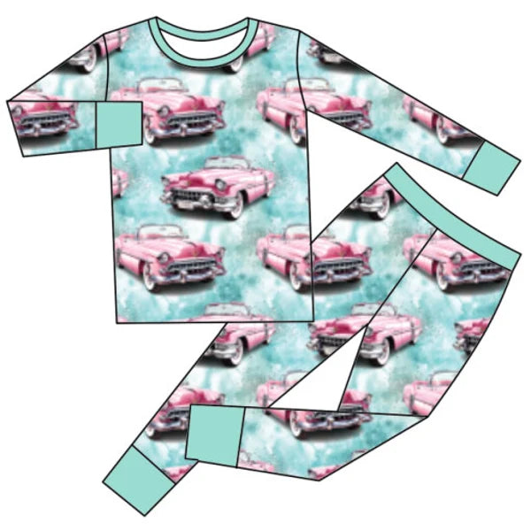 XL - TEAL Cadillac Pajamas with Joggers
