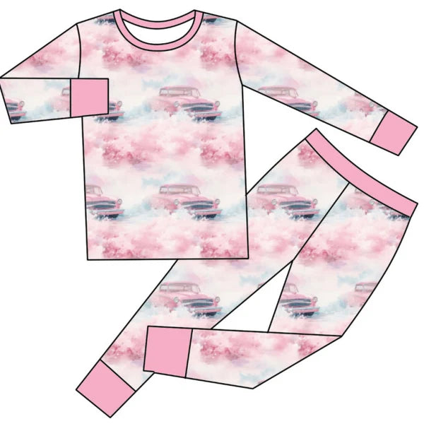 L - Pink Cadillac Pajamas with Joggers